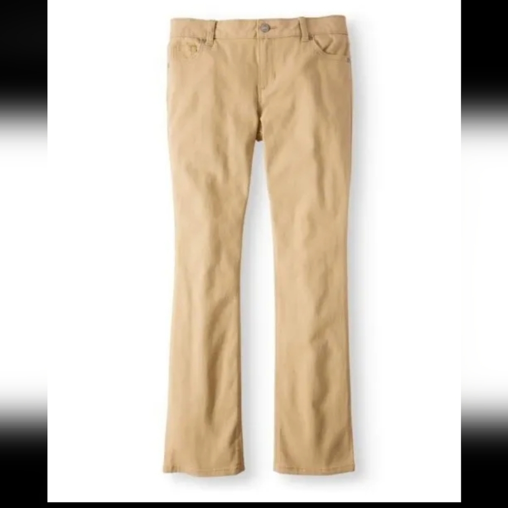 * New Wonder Nation Girls Size 12 Bootcut Beige Jeans Adjustable Waist